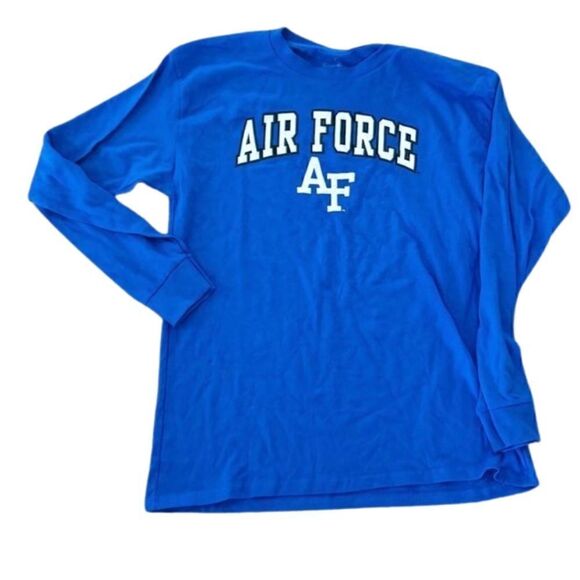 Air Force Falcons Fanatics Branded Distressed Arch Long Sleeve Shirt XL Royal - Picture 7 of 9